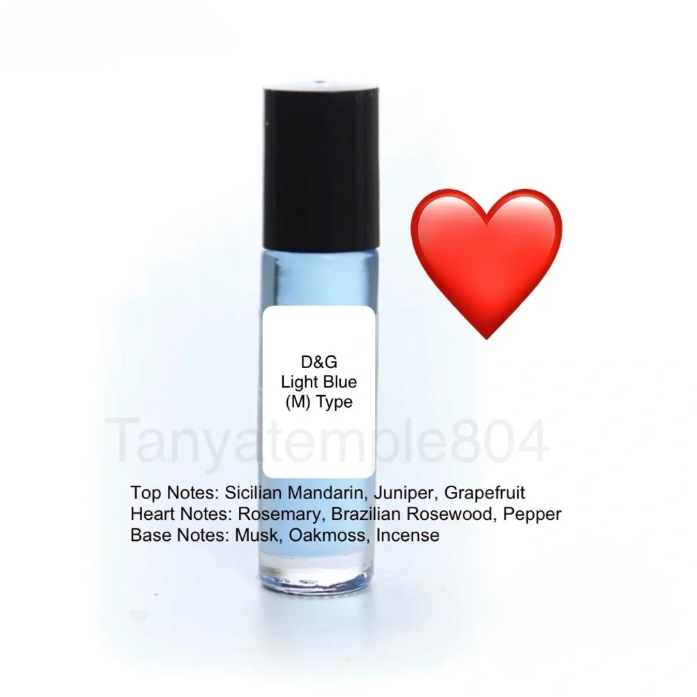 Light Blue Men’s Fragrance Body Oil 1/3 Oz Bottle